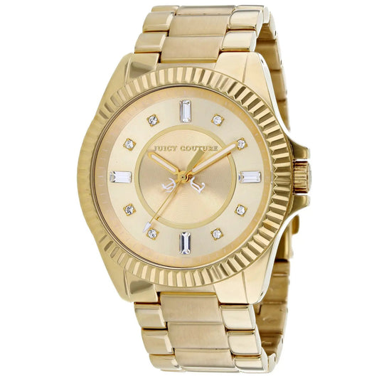 Juicy Couture Stella women's gold dial watch with crystal markers and gold-tone bracelet on Tampa Home & Garden Store