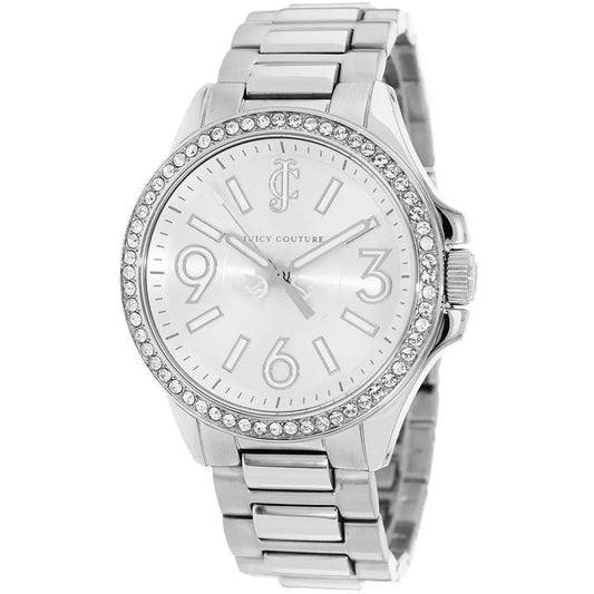 Juicy Couture Jetsetter women's steel watch with crystal bezel, silver-tone bracelet on Tampa Home & Garden Store