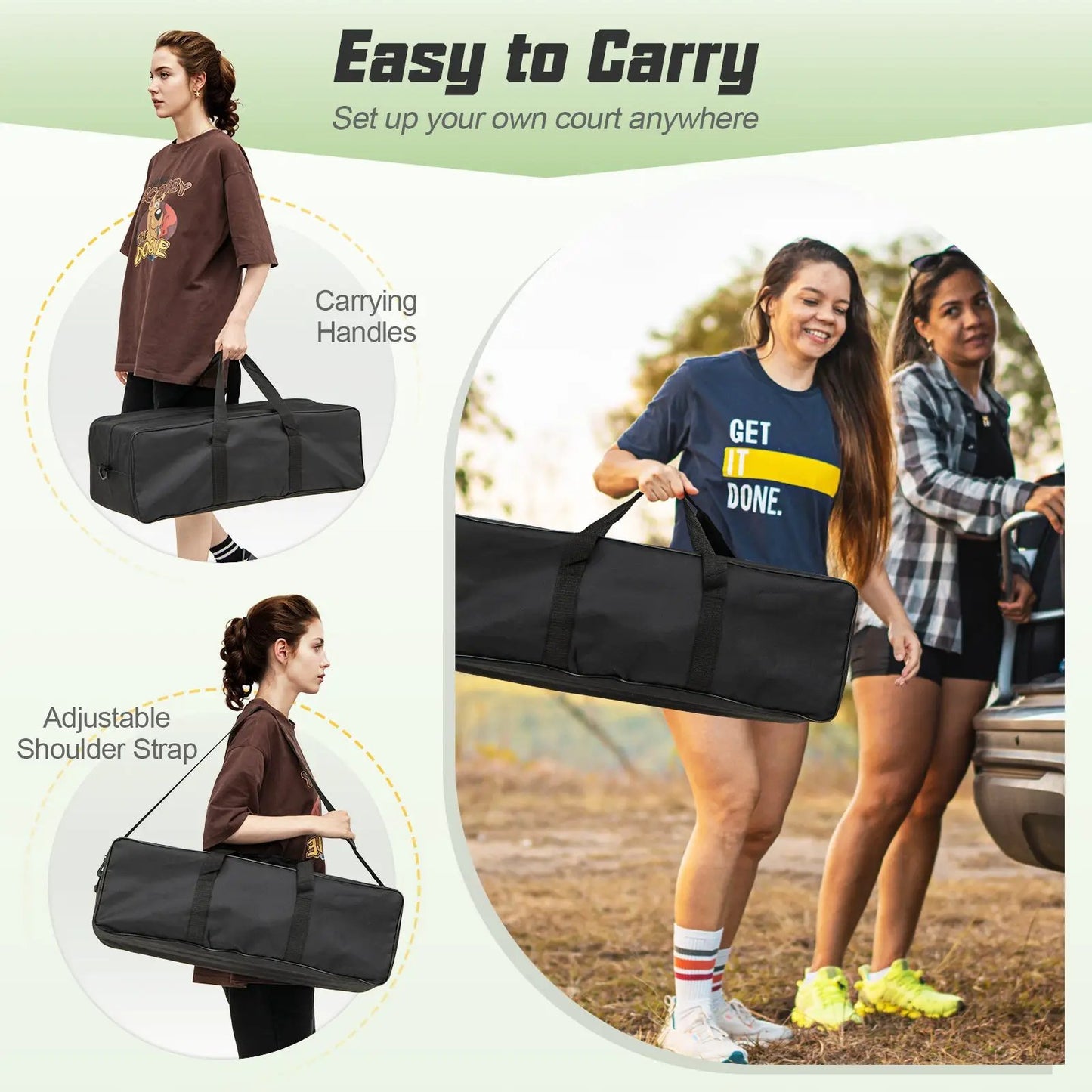 Portable outdoor volleyball net set with bag by DirectDeals, black carry bag on Tampa Home & Garden Store