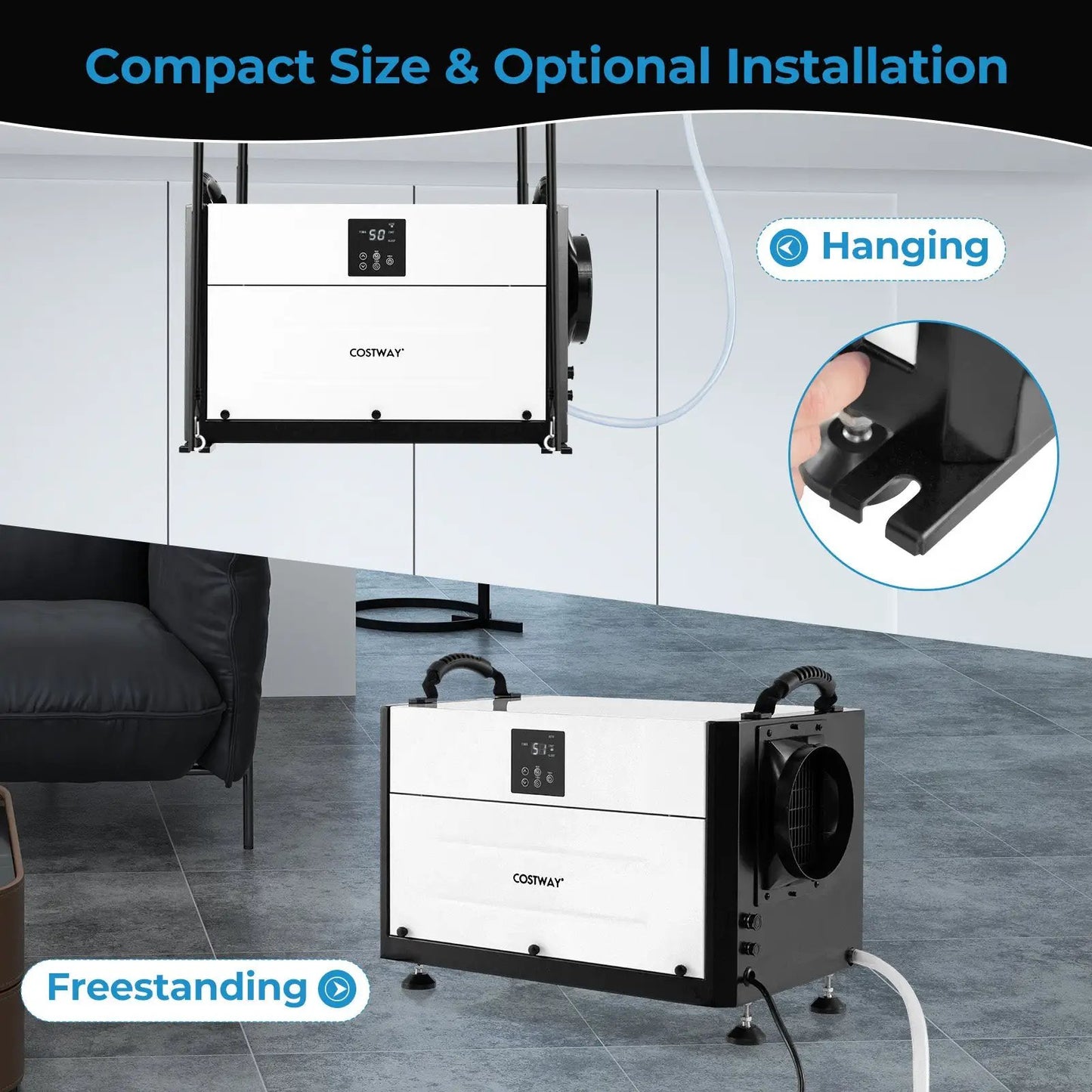 192 Pint Crawl Space Dehumidifier Costway with digital control panel and 24h timer on Tampa Home & Garden Store