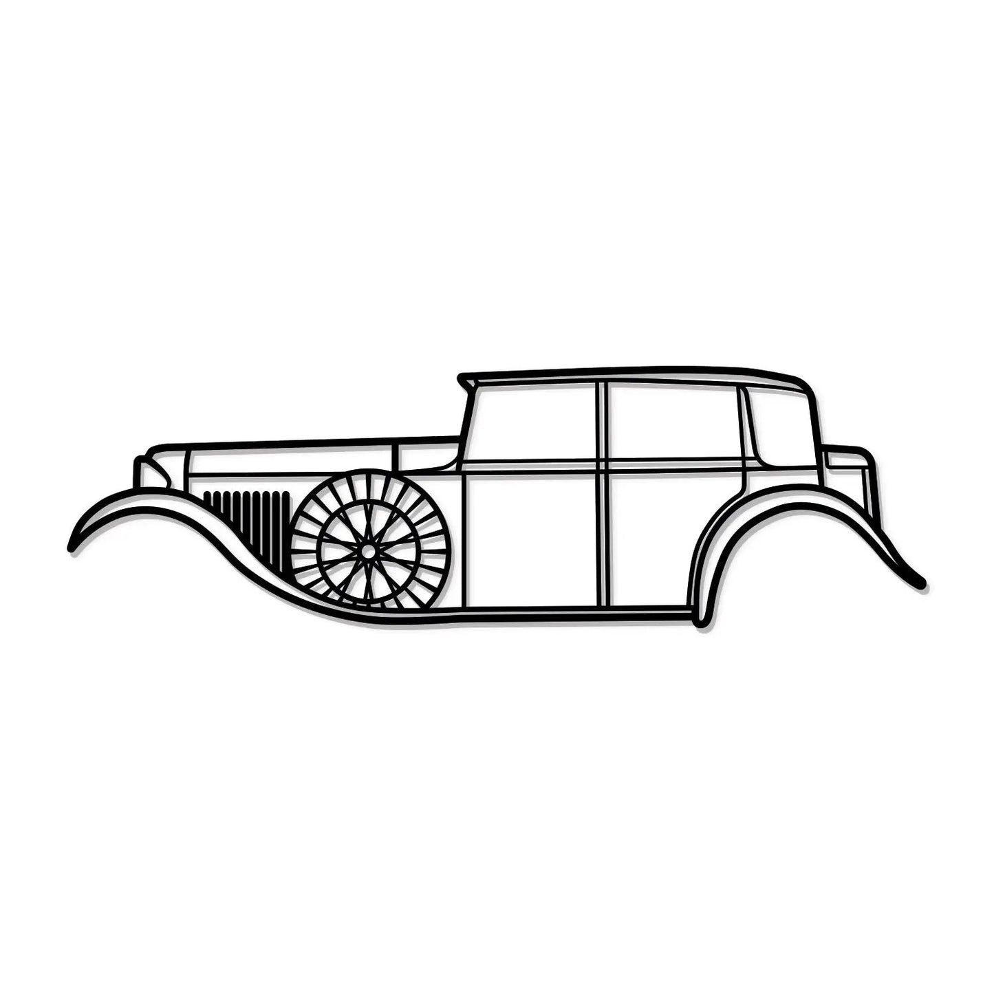Bentley 8 Litre 1930 metal car wall art by Modello Turbo line art vintage automobile on Tampa Home & Garden Store