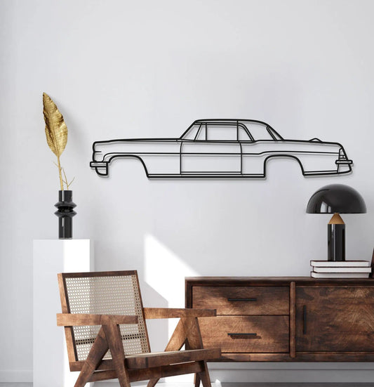 1956 Continental Mark II metal car wall art by Modello Turbo, black line drawing on Tampa Home & Garden Store