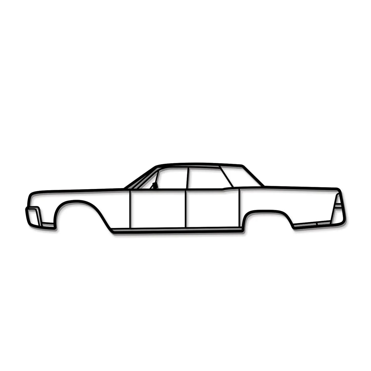 1961 Continental metal car wall art by Modello Turbo, decorative black line silhouette on Tampa Home & Garden Store