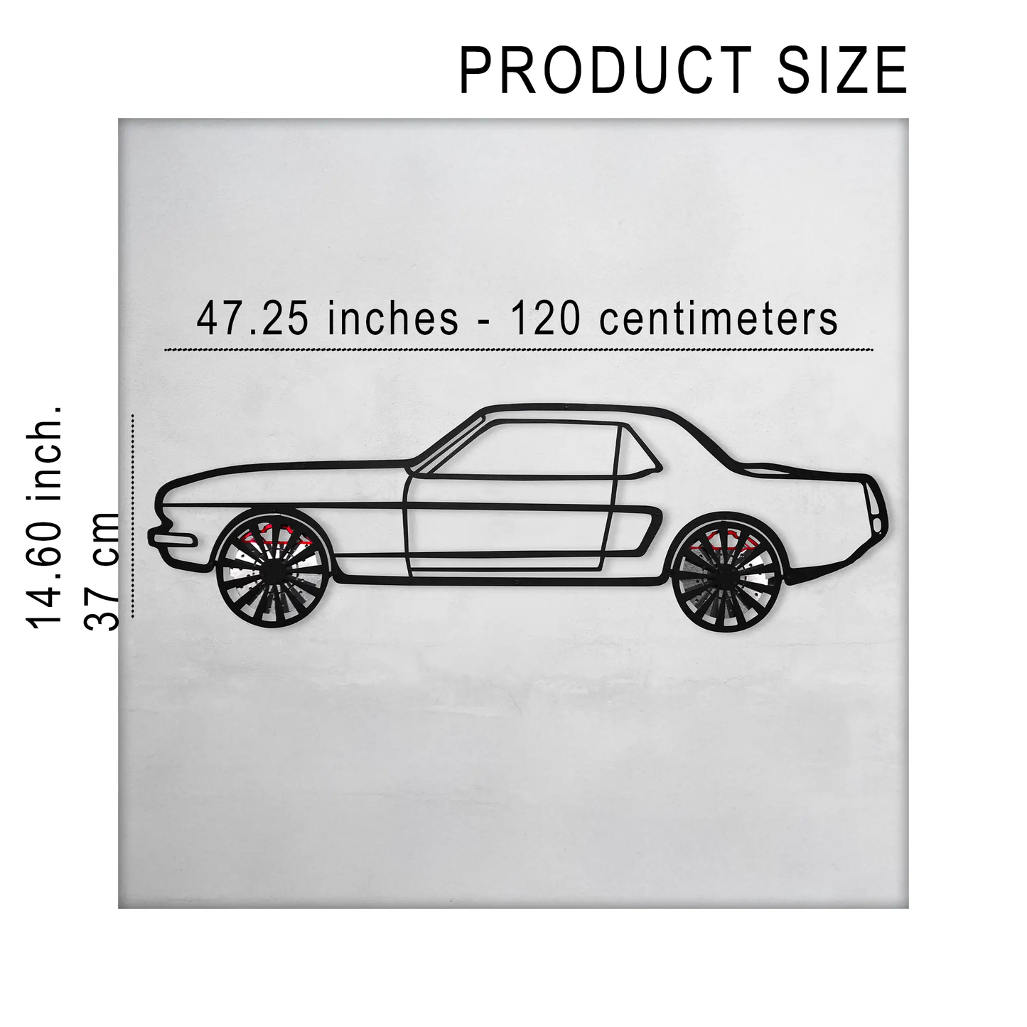 1964 Ford Mustang metal wall art silhouette Enova Art black steel on Tampa Home & Garden Store