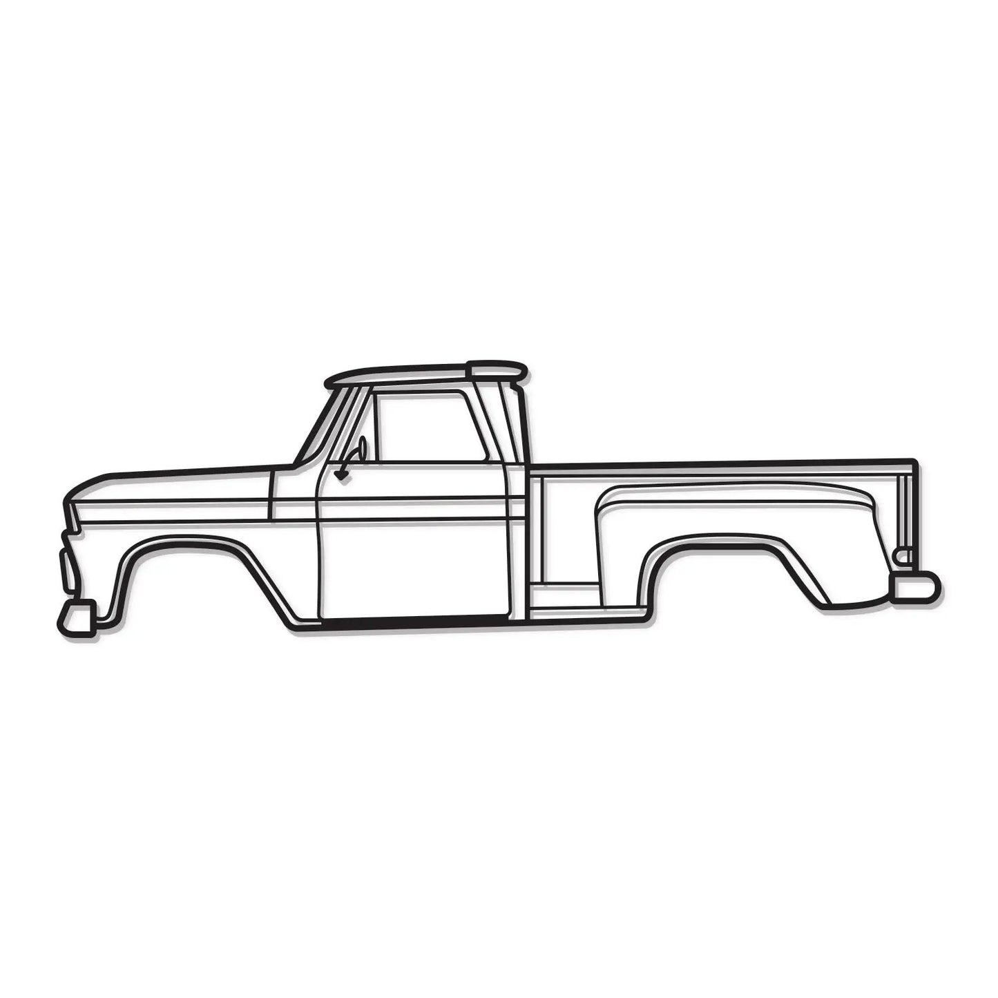 1965 C10 Stepside Pickup metal wall art line drawing by Modello Turbo on Tampa Home & Garden Store