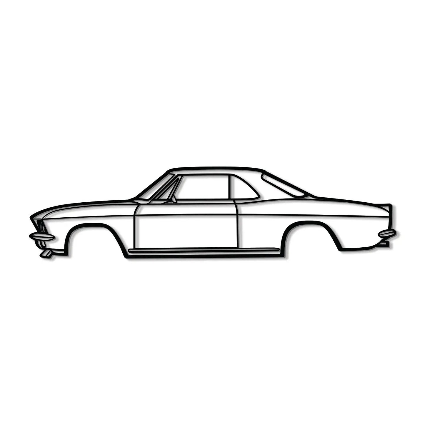 1966 Corvair metal wall art by Modello Turbo, black line coupe silhouette on Tampa Home & Garden Store