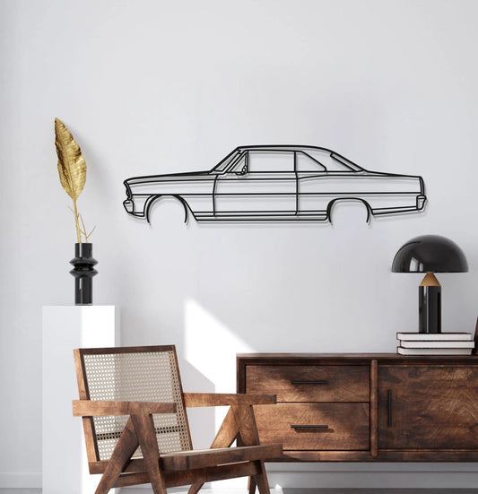 1966 Nova SS Detailed Metal Car Wall Art by Modello Turbo, vintage car wall decor on Tampa Home & Garden Store