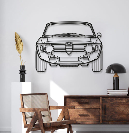 Decoración de pared metálica de coche Giulia de 1967 vista frontal - MT0092