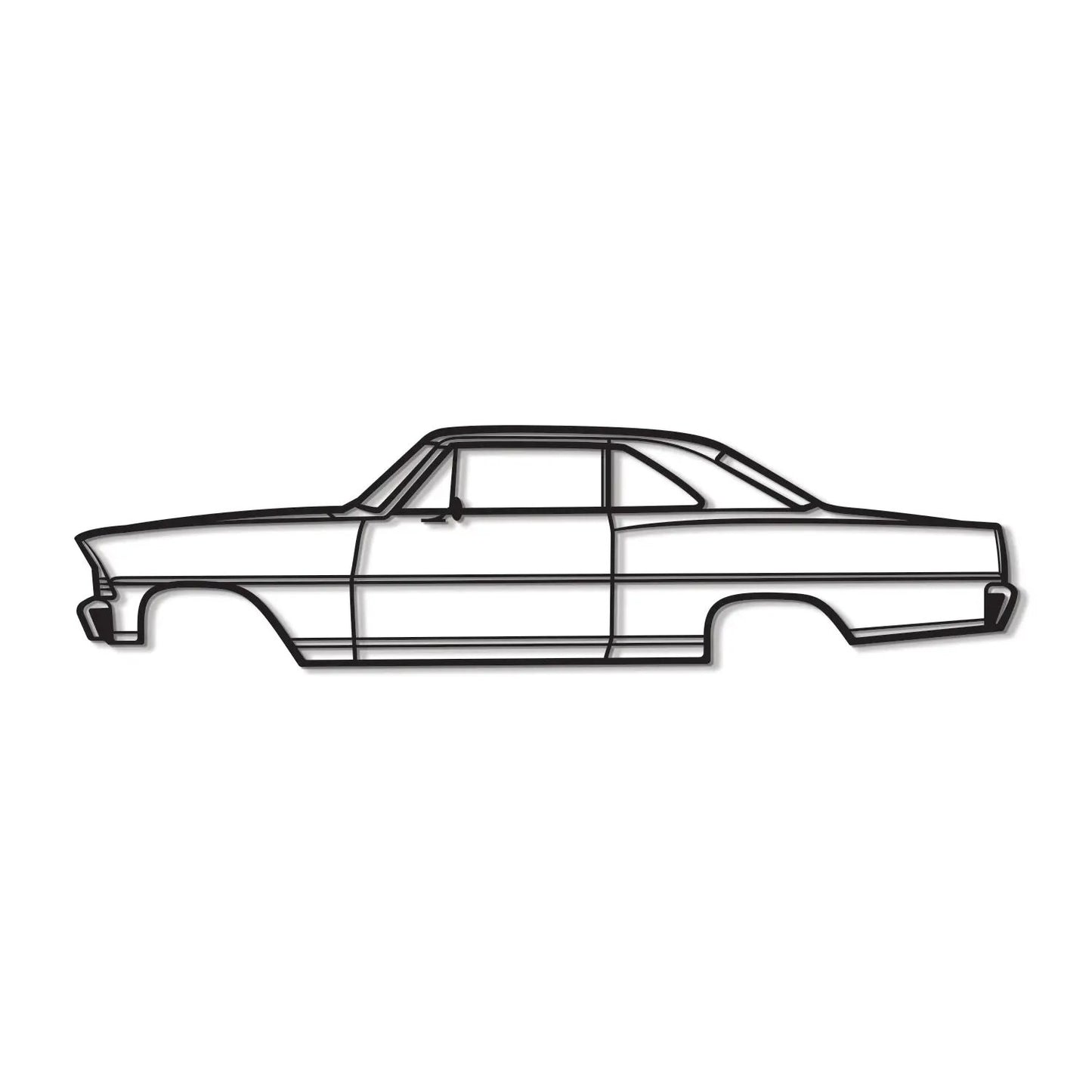 1967 Nova metal car wall art side profile line drawing Modello Turbo artwork on Tampa Home & Garden Store