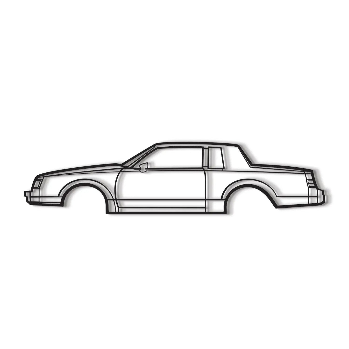 1986 Regal Coupe metal wall art outline in black, Modello Turbo on Tampa Home & Garden Store