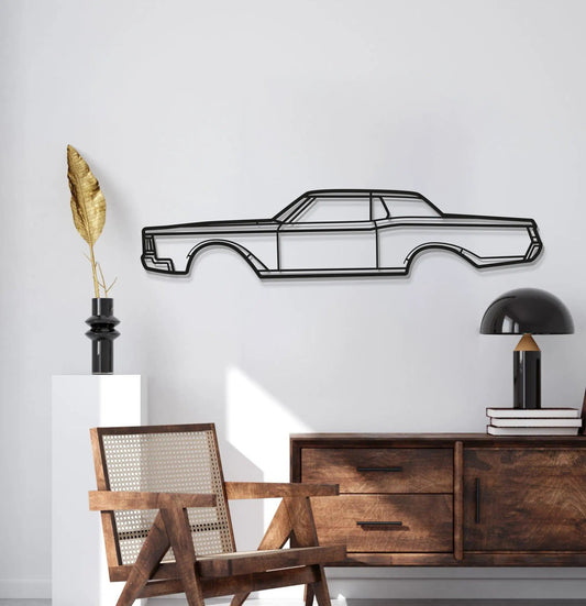 1968 Mark III Metal Car Wall Art MT0109 by Modello Turbo, black outline vehicle decor on Tampa Home & Garden Store