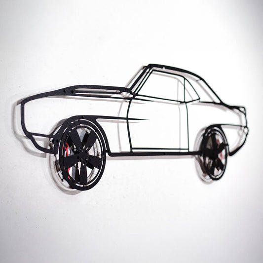 1969 Chevrolet Camaro Wall Art – Classic Steel Silhouette with Spinning Wheels-KAFMEKA021 - Tampa Home & Garden Store