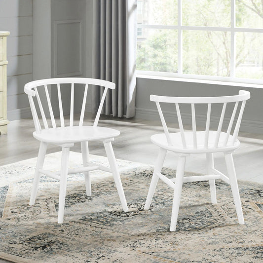 Edo 5 Piece Dining Set white Windsor chairs (4) in a bright dining nook on Tampa Home & Garden Store