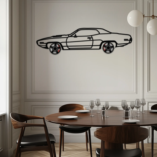 1971 Road Runner Side Profile Metal Wall Art – Classic Muscle Car Silhouette with Rotating Wheels | Garage & Office Decor Gift-KAFMEKA087 - Tampa Home & Garden Store