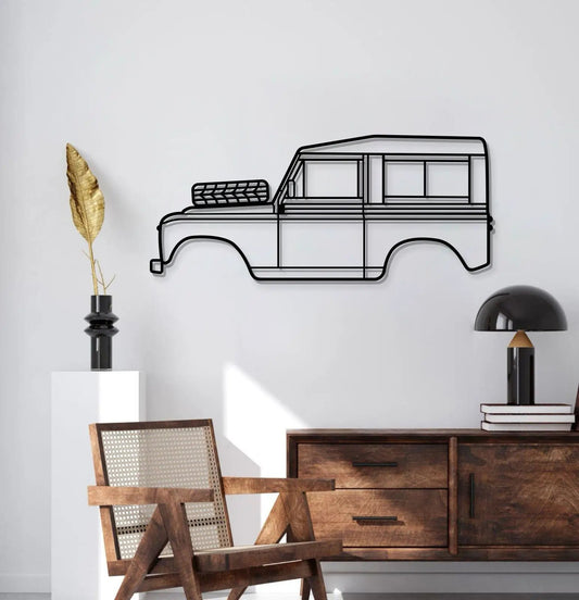 1972 Series III Metal Car Wall Art pickup truck line art in black metal by Modello Turbo on Tampa Home & Garden Store