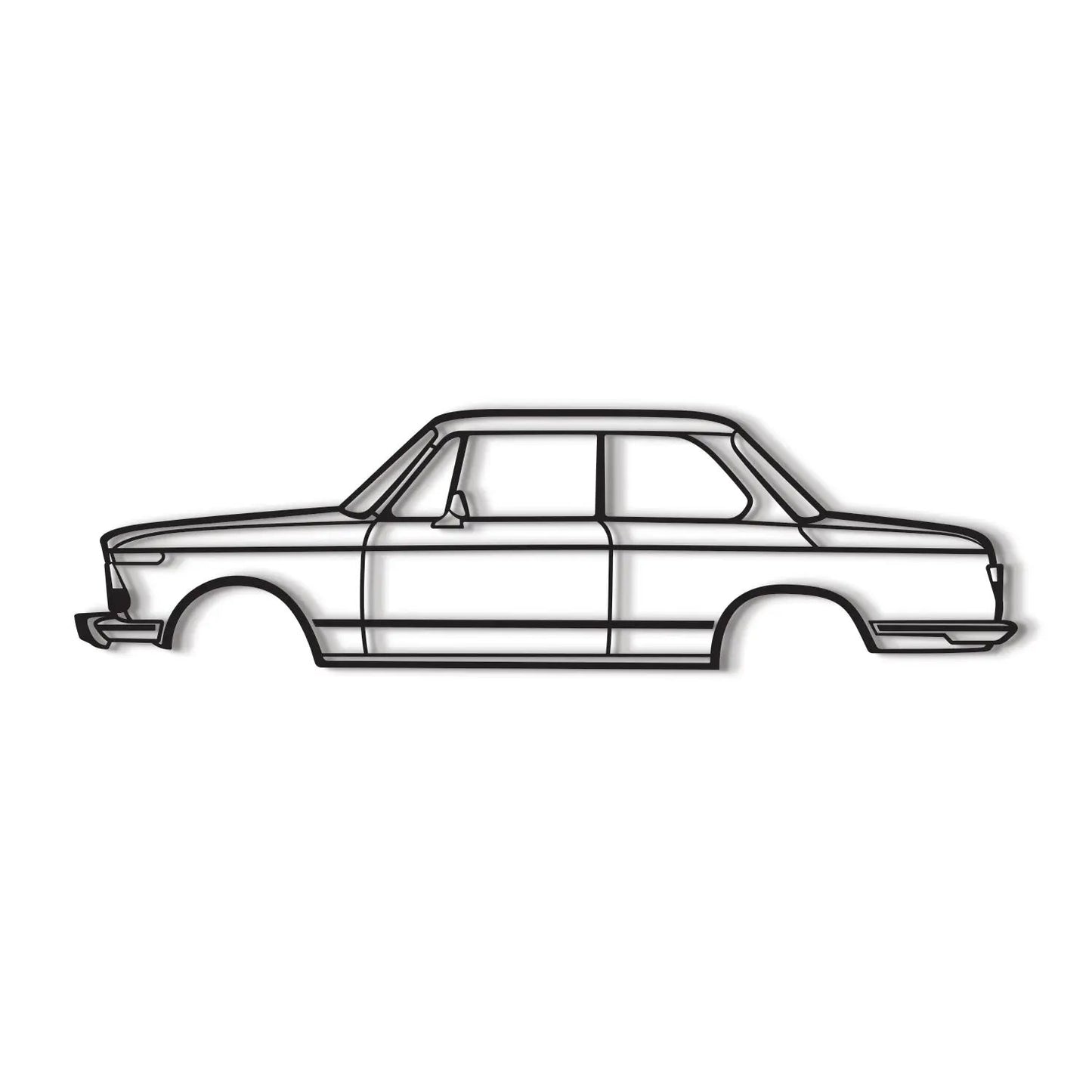 Metal Car Wall Art 1973–2002 car silhouette line art in black by Modello Turbo TI MT0152 on Tampa Home & Garden Store