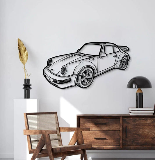 Perspective 1978 911 SC Metal Car Wall Art MT1287 black line drawing Porsche 911 artwork on Tampa Home & Garden Store
