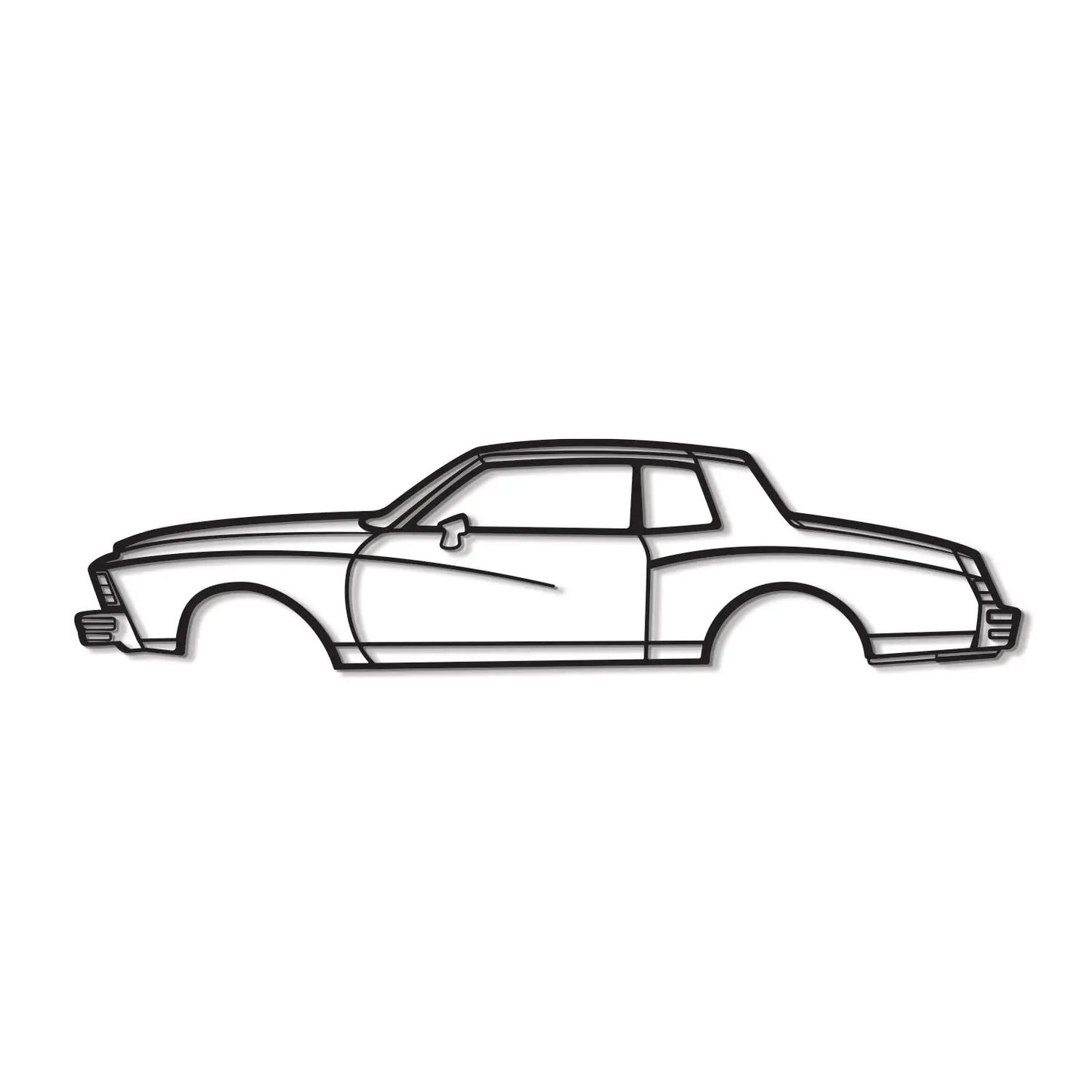 Metal wall art outline of a 1979 Monte Carlo car by Modello Turbo on Tampa Home & Garden Store