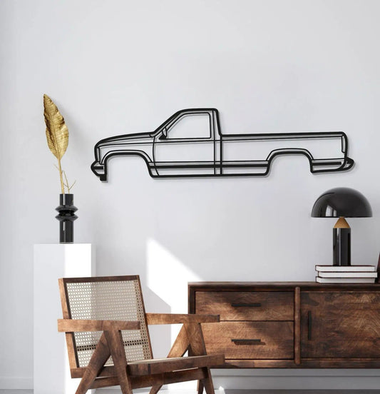 1988 Sierra 1500 First Gen metal wall art pickup silhouette by Modello Turbo on Tampa Home & Garden Store