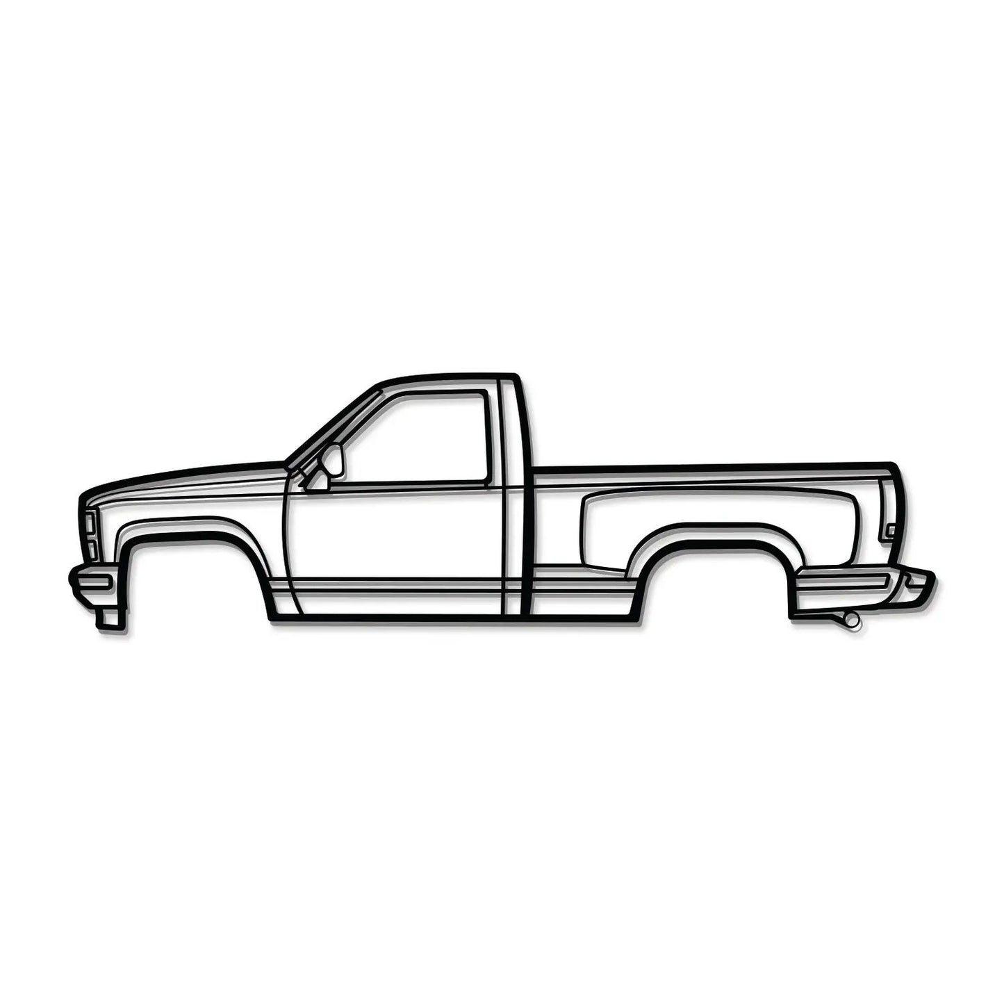 1988 K1500 Silverado metal wall art silhouette by Modello Turbo, black line drawing on Tampa Home & Garden Store