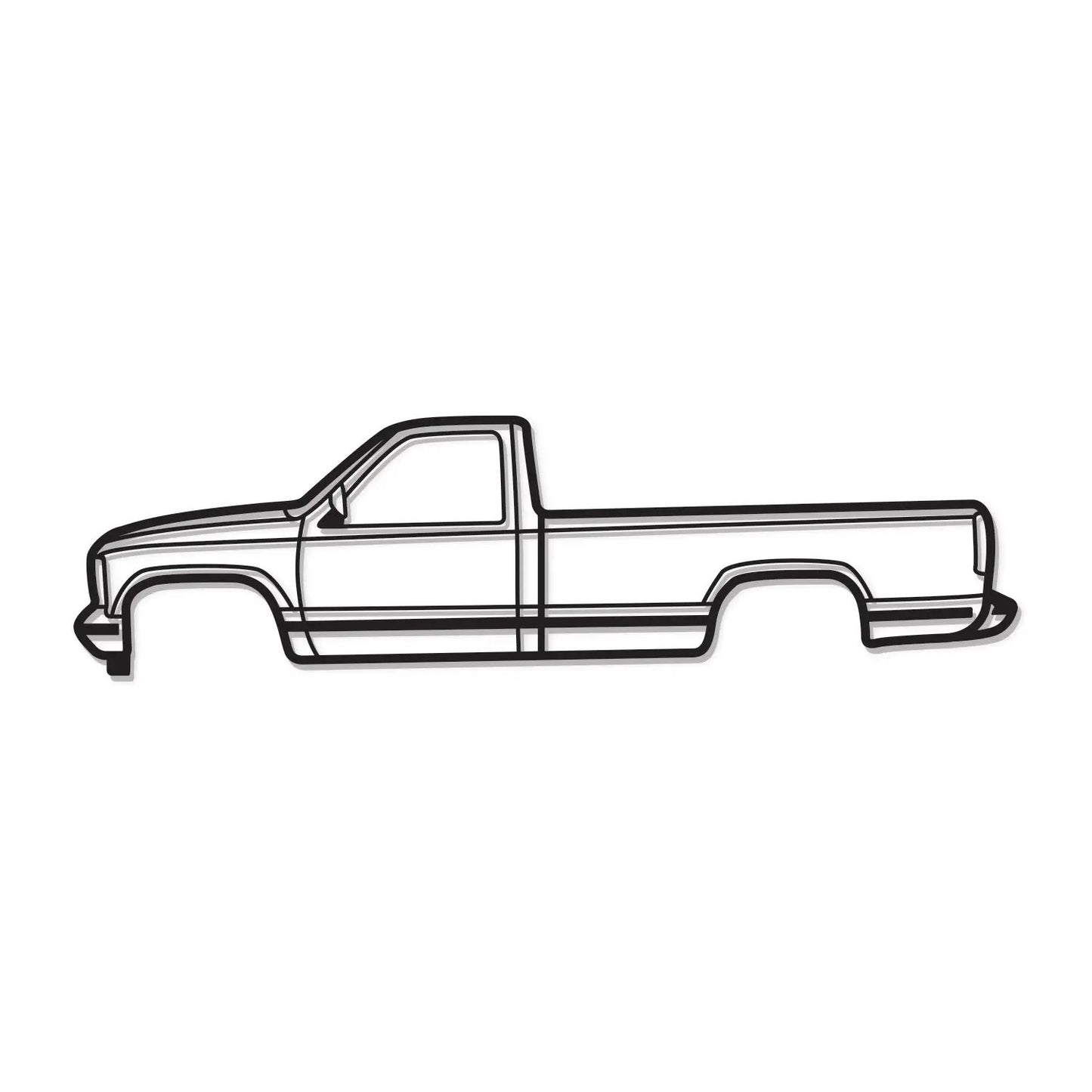 1988 Sierra 1500 First Gen metal wall art line drawing in black on Tampa Home & Garden Store