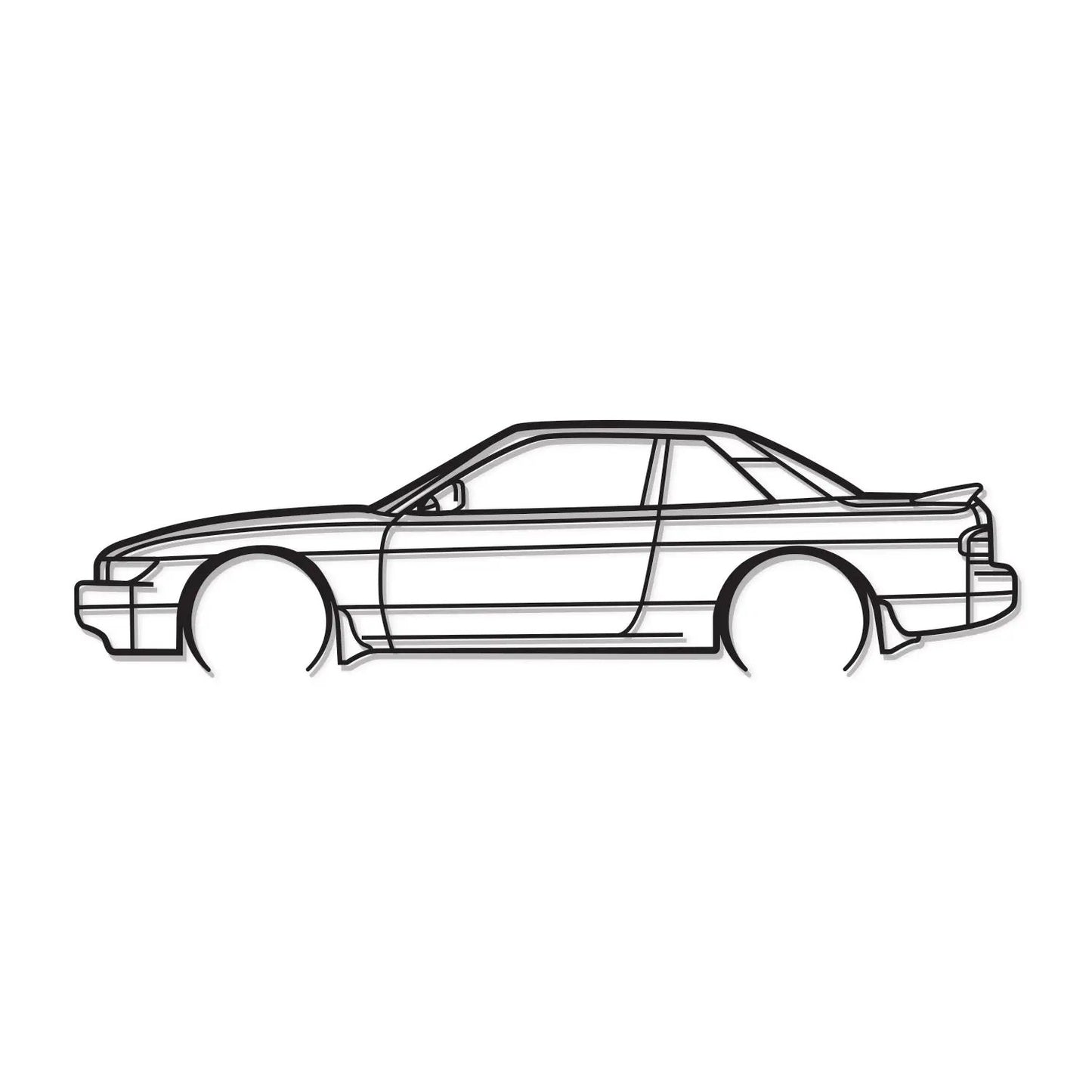 1990 Silvia S13 detailed metal wall art black line drawing on Tampa Home & Garden Store