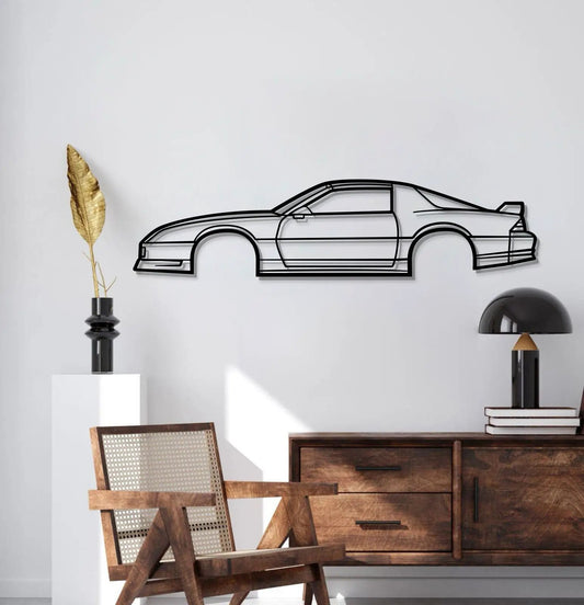 1991 Camaro Z28 metal wall art decor black line-art silhouette by Modello Turbo on Tampa Home & Garden Store