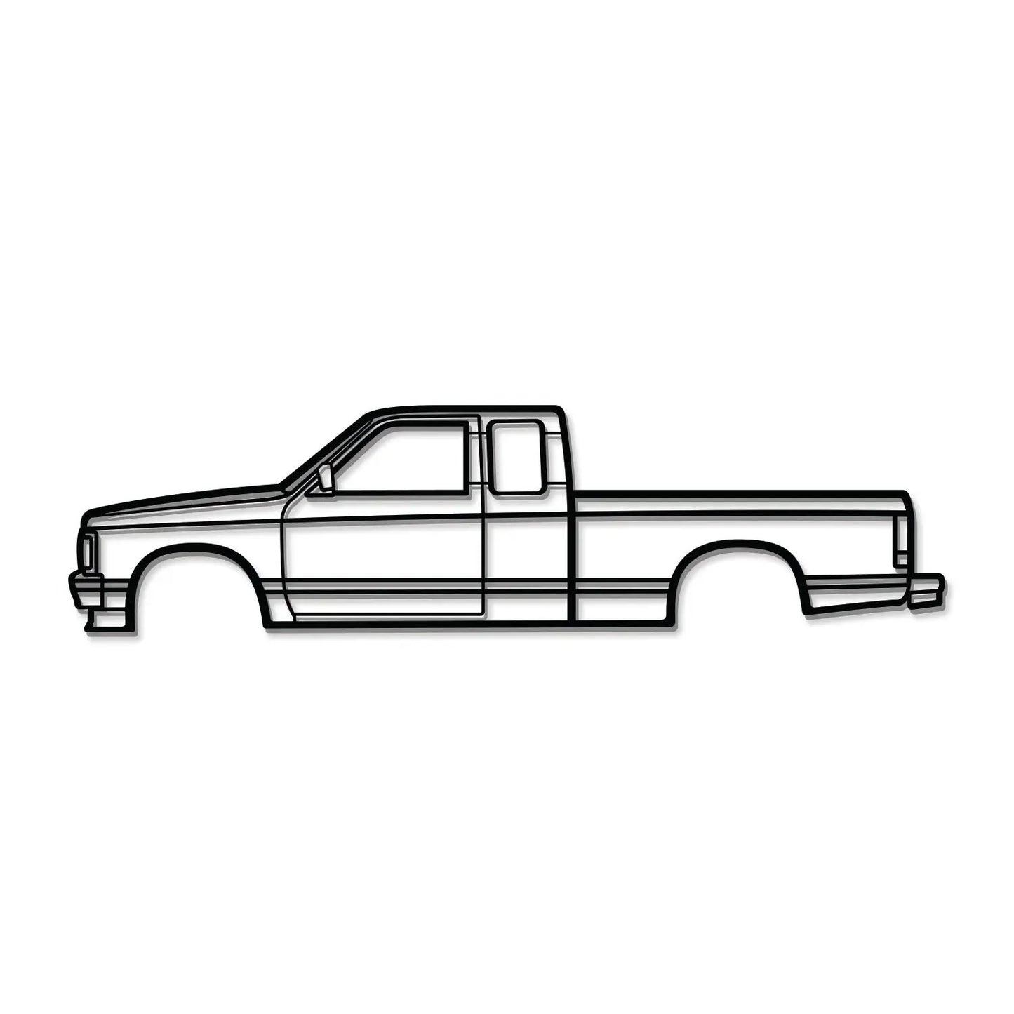 1991 S10 metal pickup wall art, black line-art silhouette on Tampa Home & Garden Store