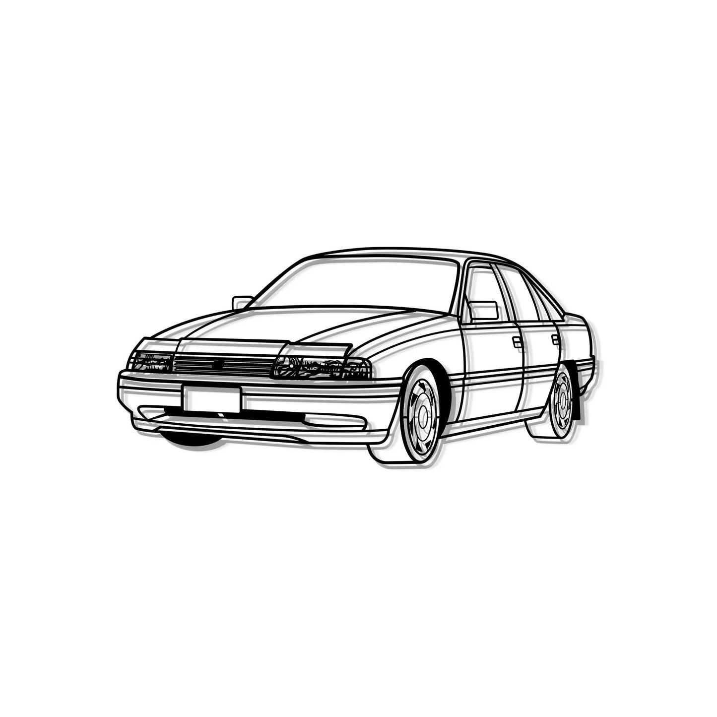 1991 VN Commodore wall art metal, perspective line drawing by Modello Turbo on Tampa Home & Garden Store