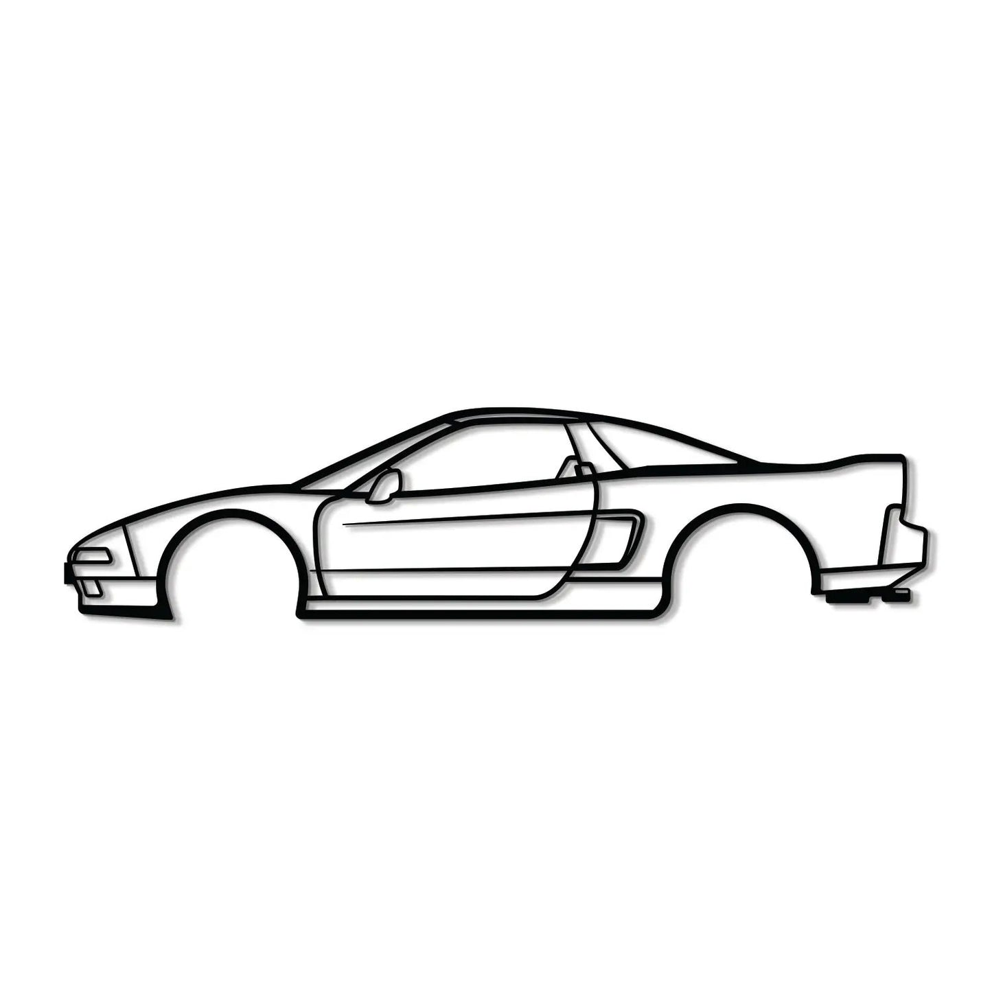 1991 NSX metal car wall art by Modello Turbo in black line-art silhouette on Tampa Home & Garden Store