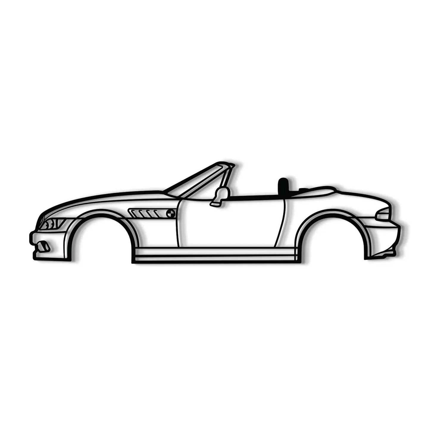 1996 Z3 Metal Car Wall Art MT0259 Decor - Modello Turbo, black convertible wall sculpture on Tampa Home & Garden Store