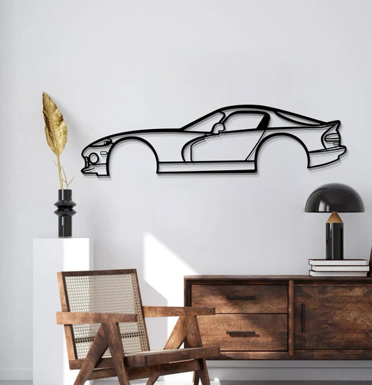 1997 Viper GTS metal wall art car silhouette, black outline decor on Tampa Home & Garden Store