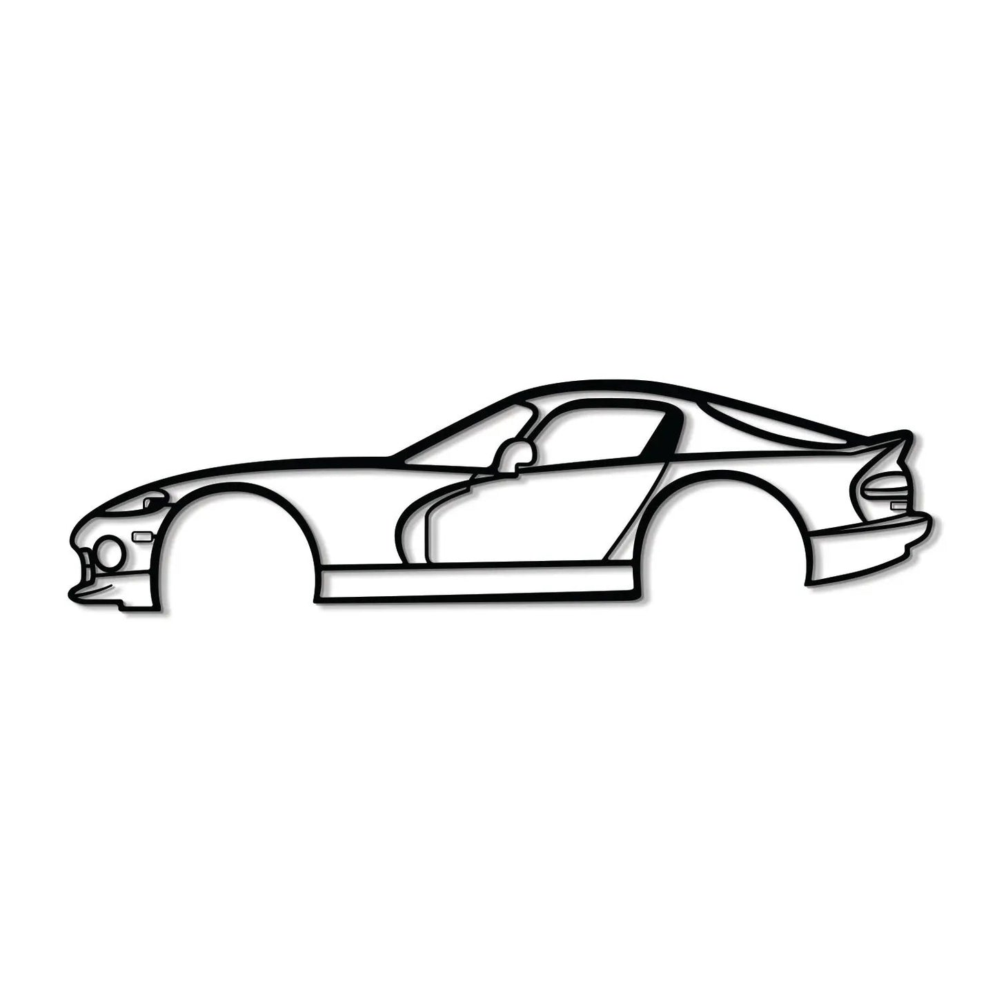 1997 Viper GTS metal wall art decor by Modello Turbo, black line-drawing car silhouette on Tampa Home & Garden Store
