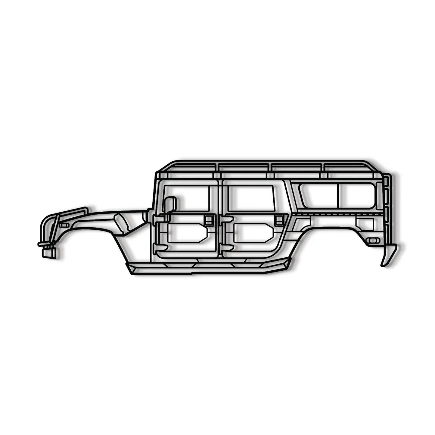 1998 H1 Alpha metal car wall art line-drawing silhouette of a rugged SUV with roof rack on Tampa Home & Garden Store