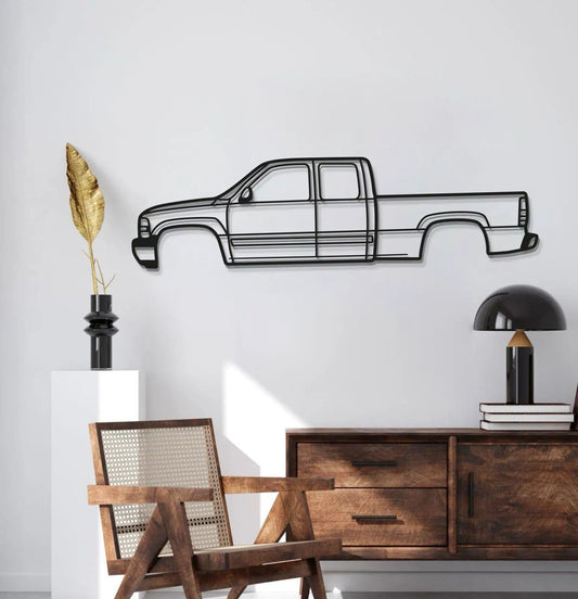 1999 Silverado 1500 metal wall art MT0278 black line illustration on Tampa Home & Garden Store