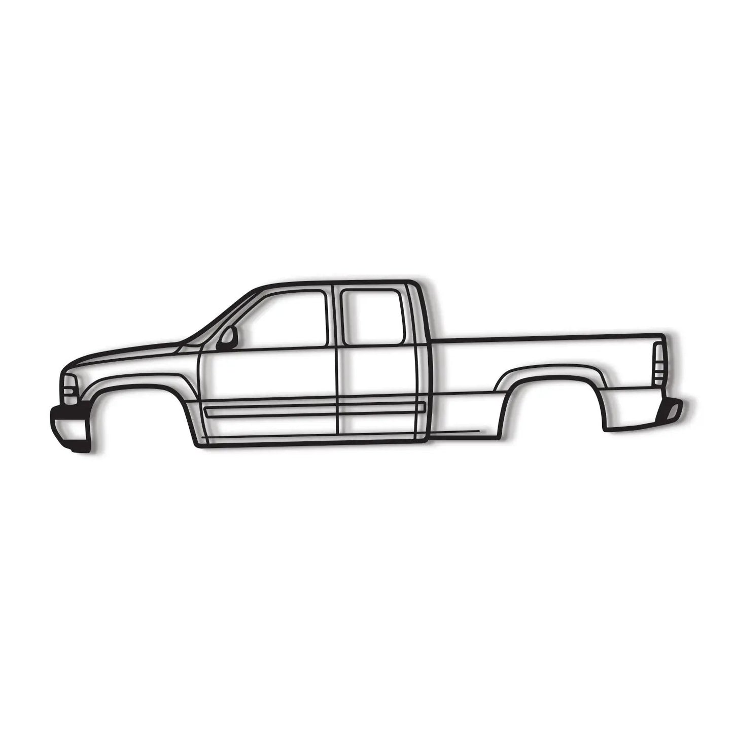 1999 Silverado 1500 metal wall art line drawing of pickup truck Modello Turbo on Tampa Home & Garden Store
