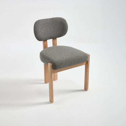 Dining chairs with gray upholstery and wood legs, set of 2 by Unique Piece Furniture on Tampa Home & Garden Store