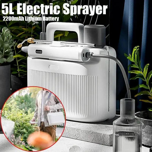 5L Garden Electric Sprayer with 2200mAh battery, white portable sprayer for lawns on Tampa Home & Garden Store