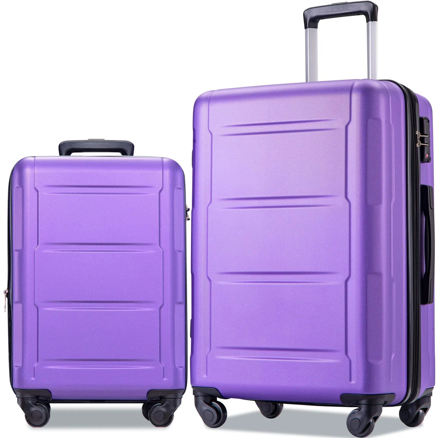Expandable Spinner Wheel Luggage Set Purple, 2-piece suitcases with 4-wheel spinners on Tampa Home & Garden Store