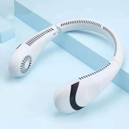 Portable Hanging Neck Fan USB LED Display 5 Gear