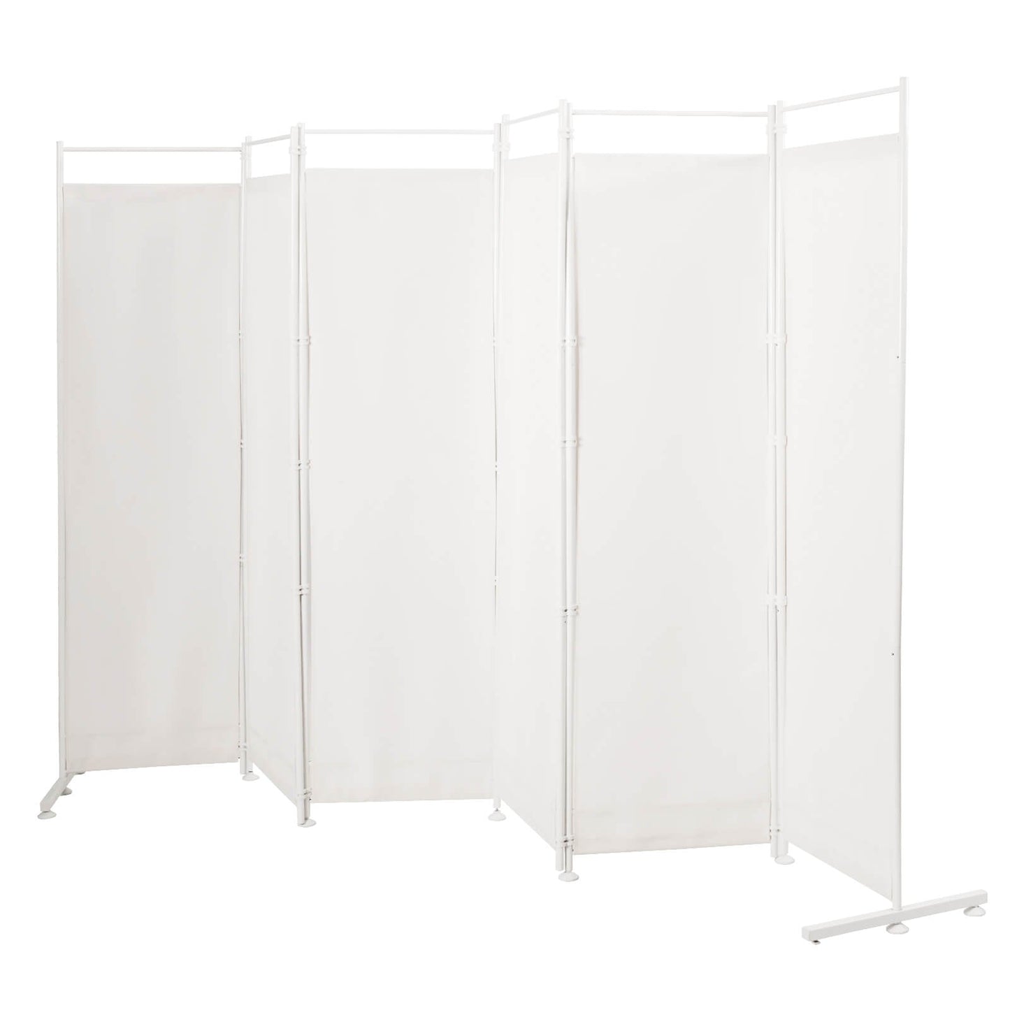 Divisor de ambientes plegable de 6 paneles con base de soporte de acero - Negro