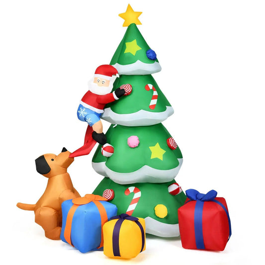 7 ft inflatable Christmas tree with Santa, star topper, gifts LED lights DirectDeals on Tampa Home & Garden Store