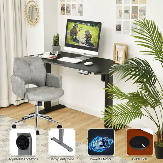 DirectDeals Electric Height Adjustable Standing Desk with memory controller in black on Tampa Home & Garden Store