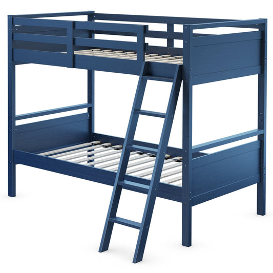 Twin Over Twin Bunk Bed Convertible 2 Individual Beds Wooden - Tampa Home & Garden Store