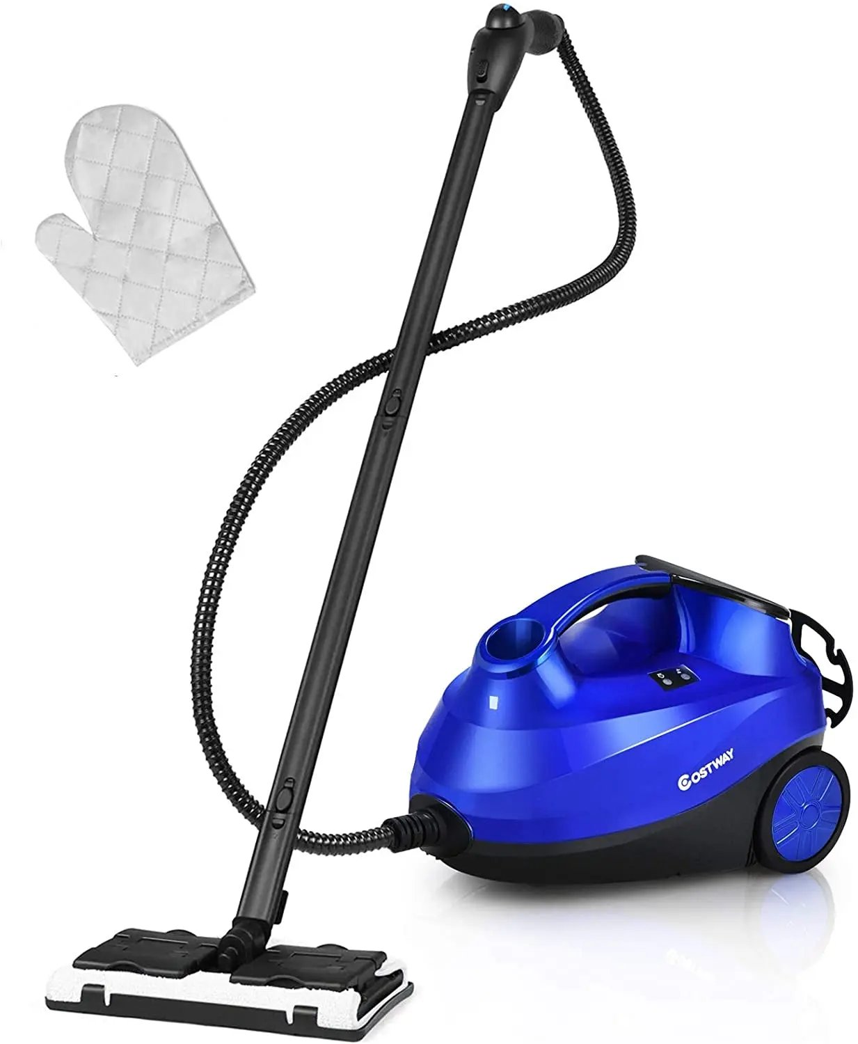 2000W Heavy-Duty 2-in-1 steam mop with handheld unit, blue Costway canister and black wand on Tampa Home & Garden Store
