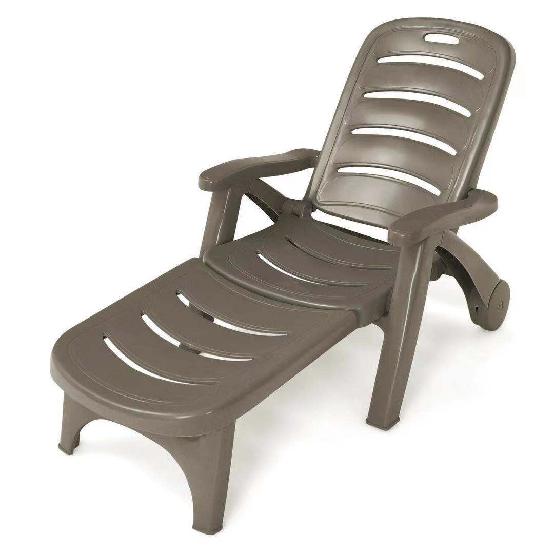Tumbona plegable con 5 posiciones ajustables - Gris