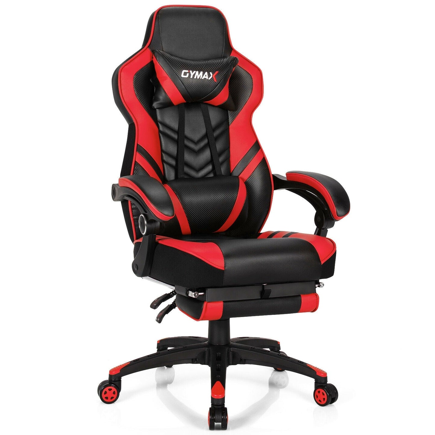 Adjustable Gaming Chair with Footrest for Home Office-Green