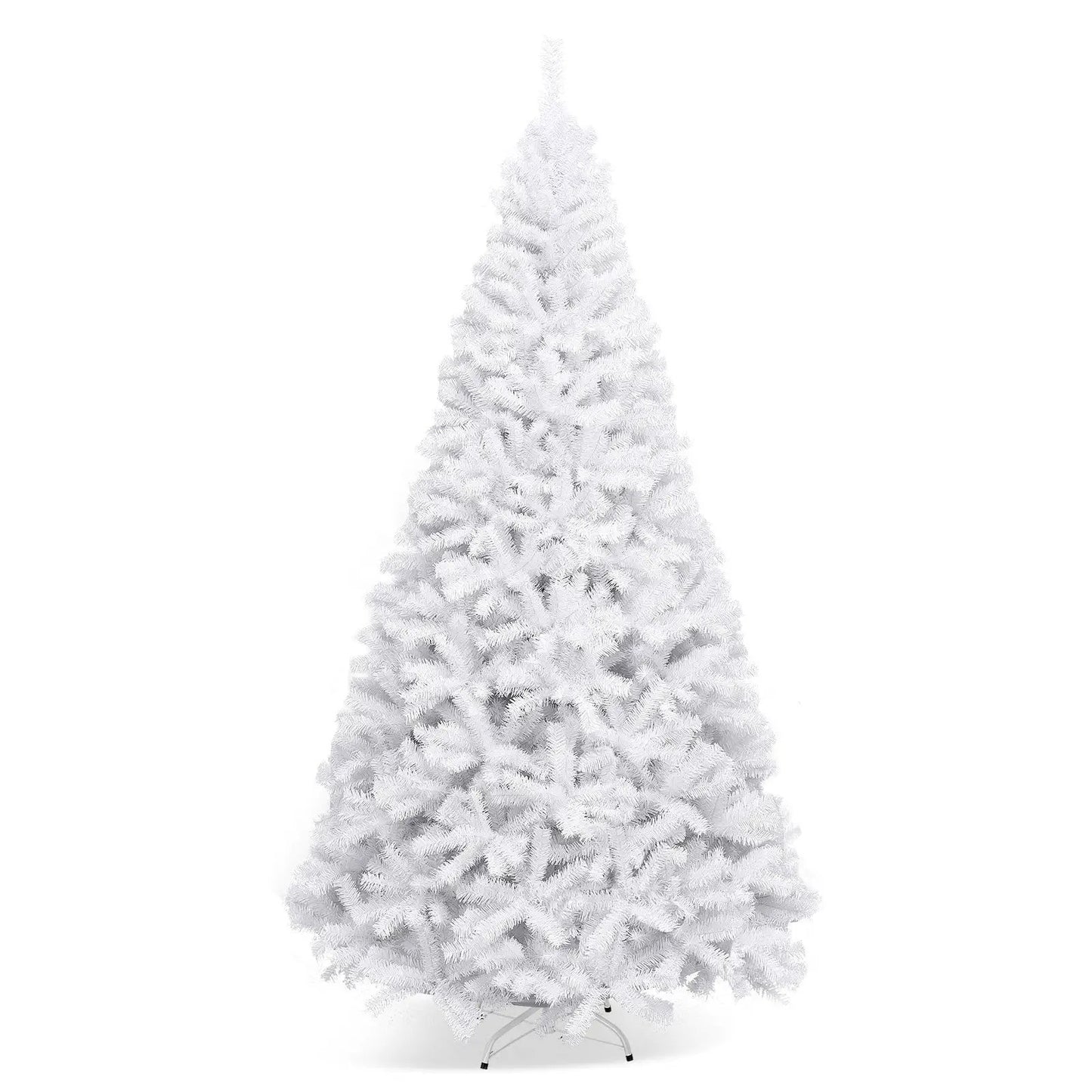 Hinged artificial Christmas tree with metal stand, white, 6 ft tall on Tampa Home & Garden Store