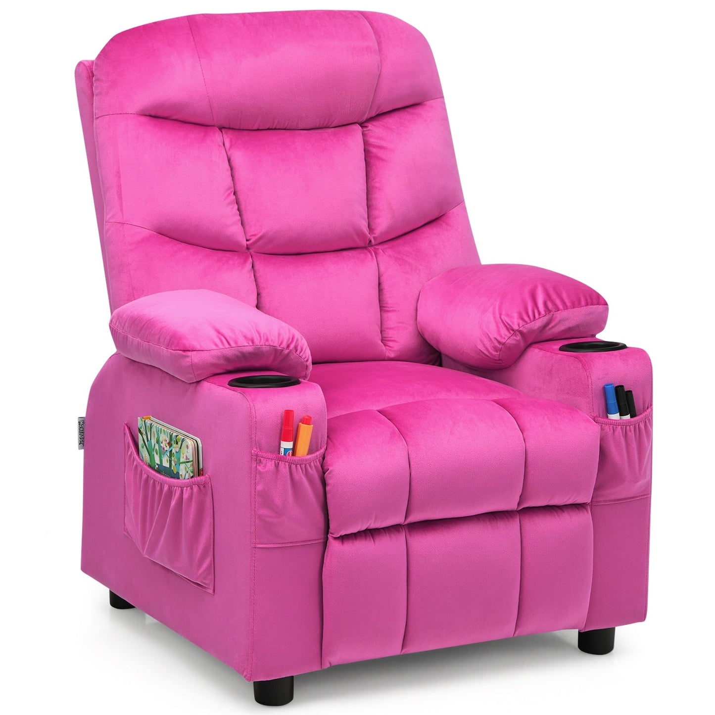 Kids Recliner Chair with Cup Holder and Footrest for Children