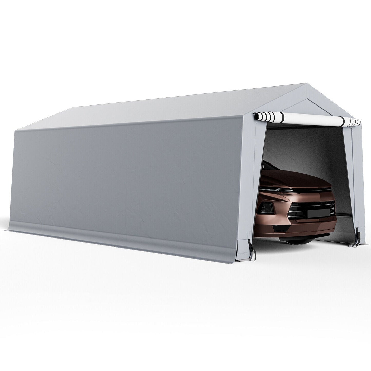 10 x 16/10 x 20 Feet Outdoor Heavy-Duty Carport with 2 Doors-10 x 20 ft